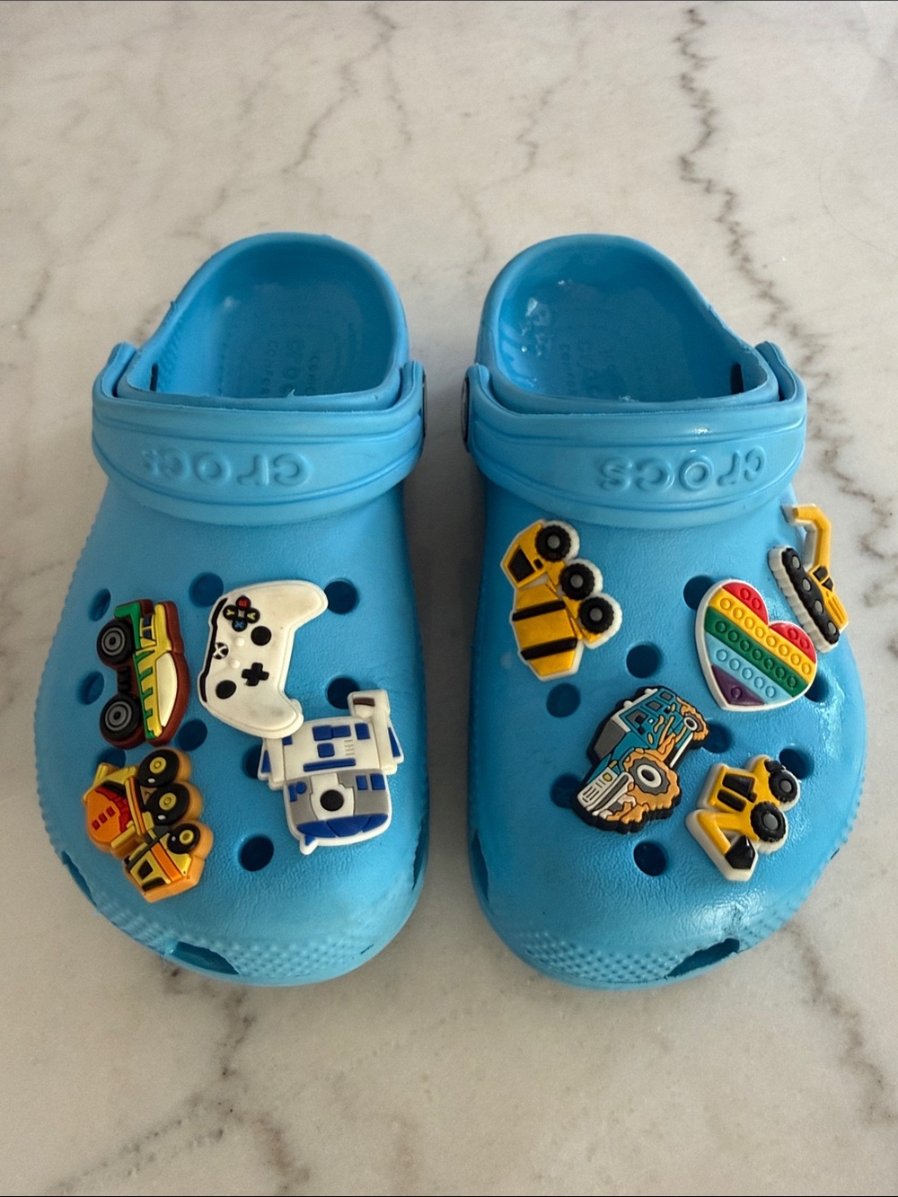CROCS Kids Blue Clogs with Jibbitz Charms